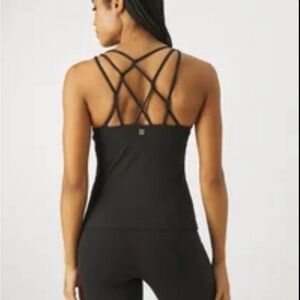 SWEATY BETTY Mauve Strappy Super Soft Tank Top with built-in bra